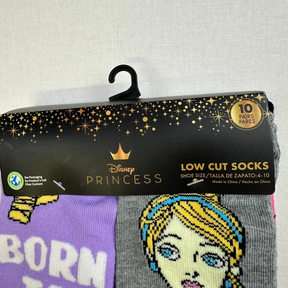 Disney‎ Princess Low Cut Socks 10 Pack Girls Youth 4-10 New